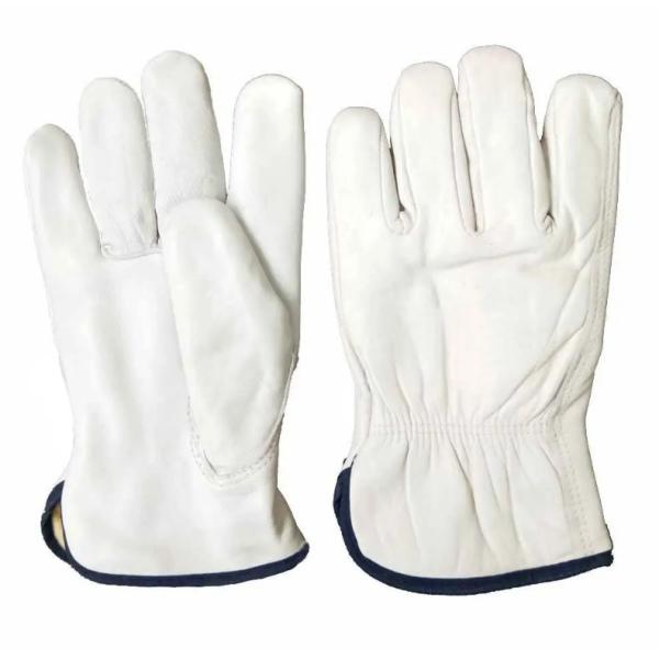 Soft Goatskin Grain Leather Driving PPE Safety Gloves for Construction Industrial