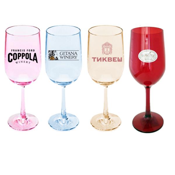 400ml Tritan Crystal Glass Transparent Fun Plastic Wine Cup ODM