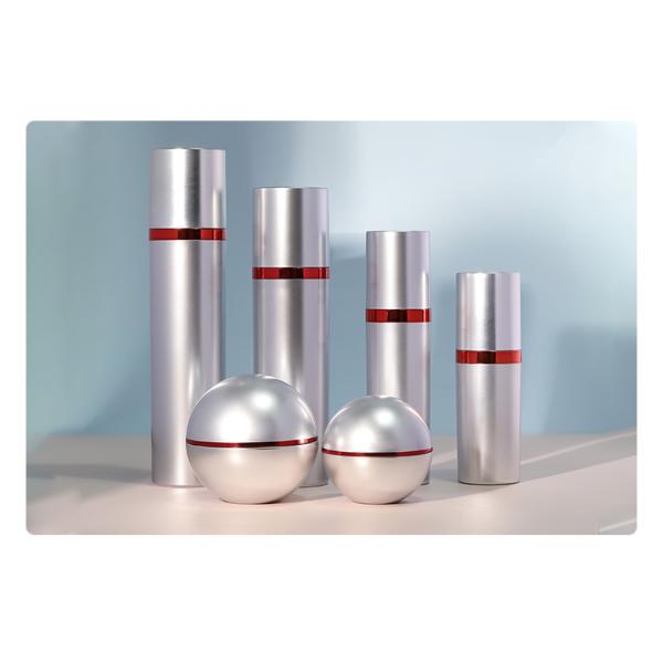 Cosmetic Empty Plastic Bottles 30 50 100 120ml Silver Pump Bottle Luxury For Skin Care