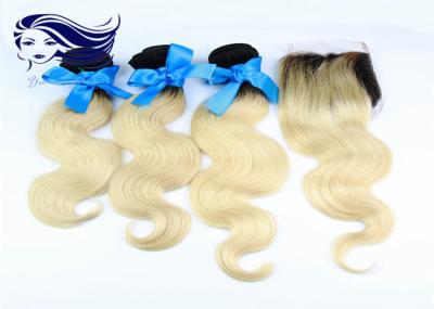 7A Peruvian Colored Hair Extensions Human Hair With Lace Closure