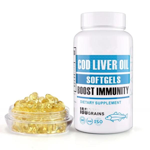 Wholesale private label Cod Liver Oil soft capsule Epa Dha Omega 3 Brain Supports softgel  Calcium Supplement