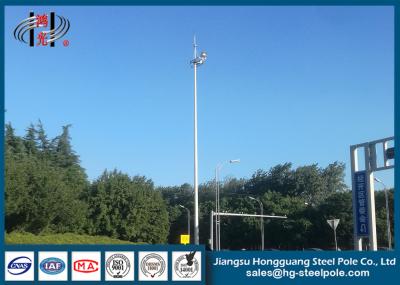 15m Height Q345 Floodlighting Steel Utility Poles With Platform For Stadium