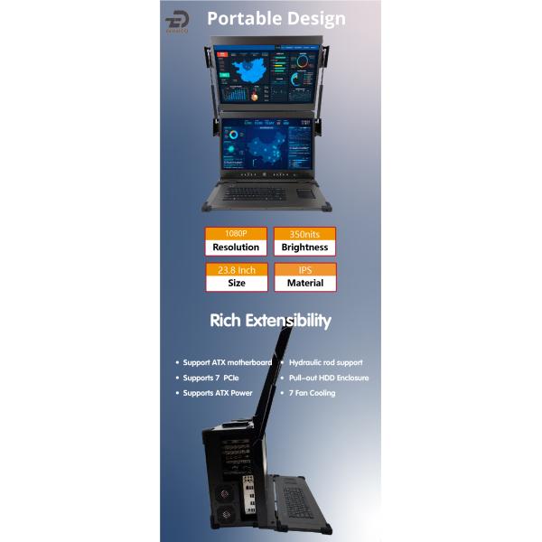 HDD resistente PC industrial militar Rackmount Computador Liga de alumínio