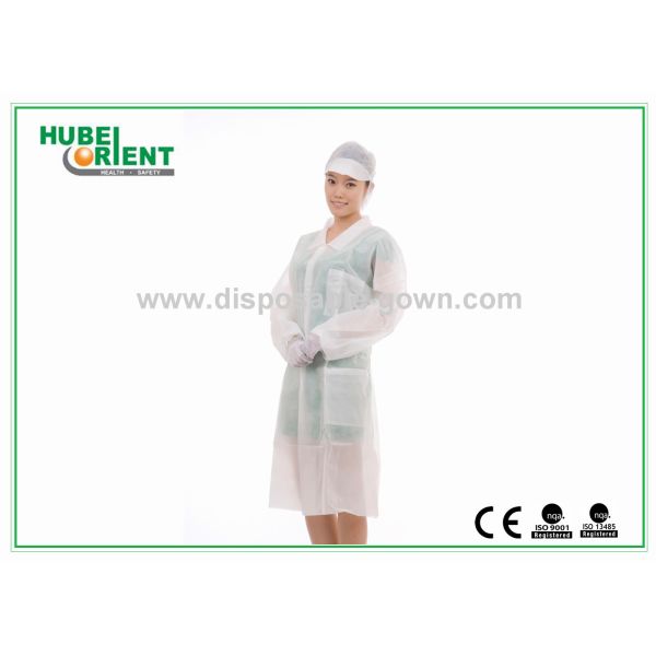 Medical Disposable PP Nonwoven Lab Coat With Snaps