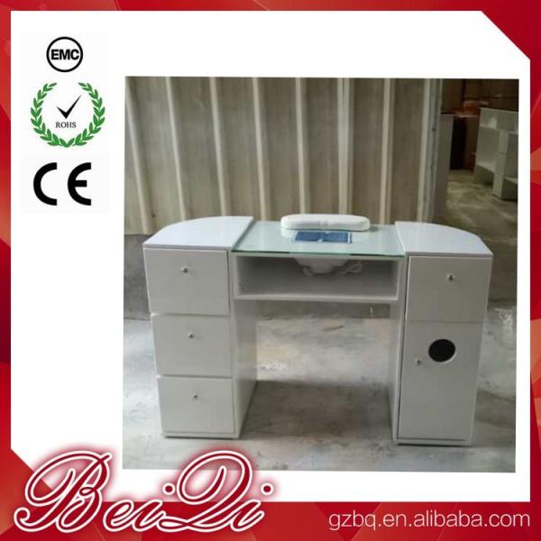 Modern manicure table vacuum and nail salon furniture cheap nail table white color