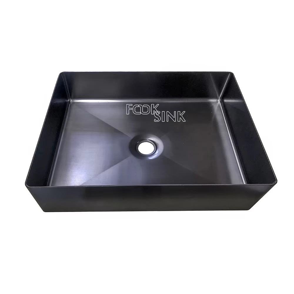 Heavy Duty Bathroom Sink Stalinless Steel 304 Pvd Black Golden Wash Basins Sink For Toilet Hotel Luxury Above Counter Bathroom Sinks
