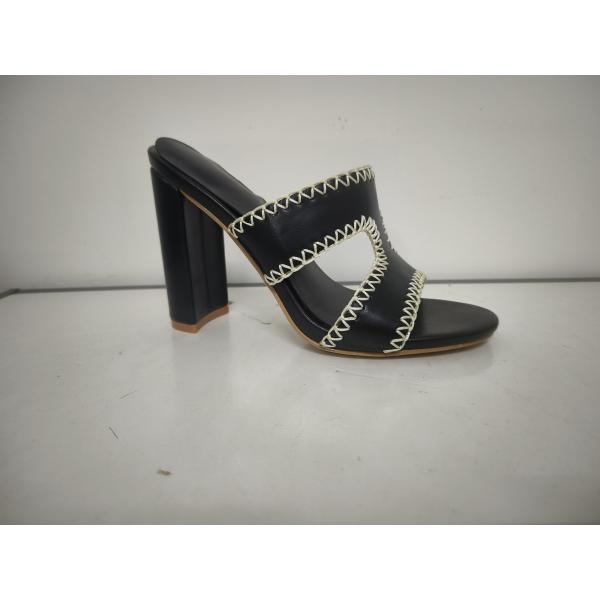 Durable Leather Lining Womens Pump Heels Chunky Type ISO9001