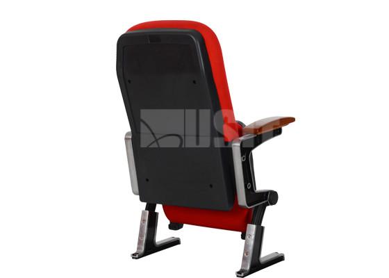 Foldable Alu Leg Church Auditorium Chair Tip Up Seat With Solid Wood Arm Cover