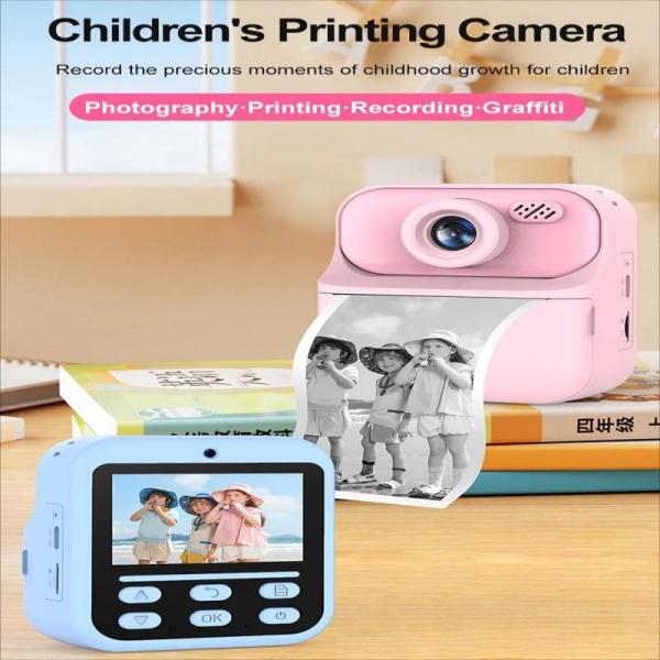 Kids Cartoon Camera Toy 2.4 12MP Digital Camera 1080P HD IPS Screen Instant Print Camera For Boys Girls Gifts
