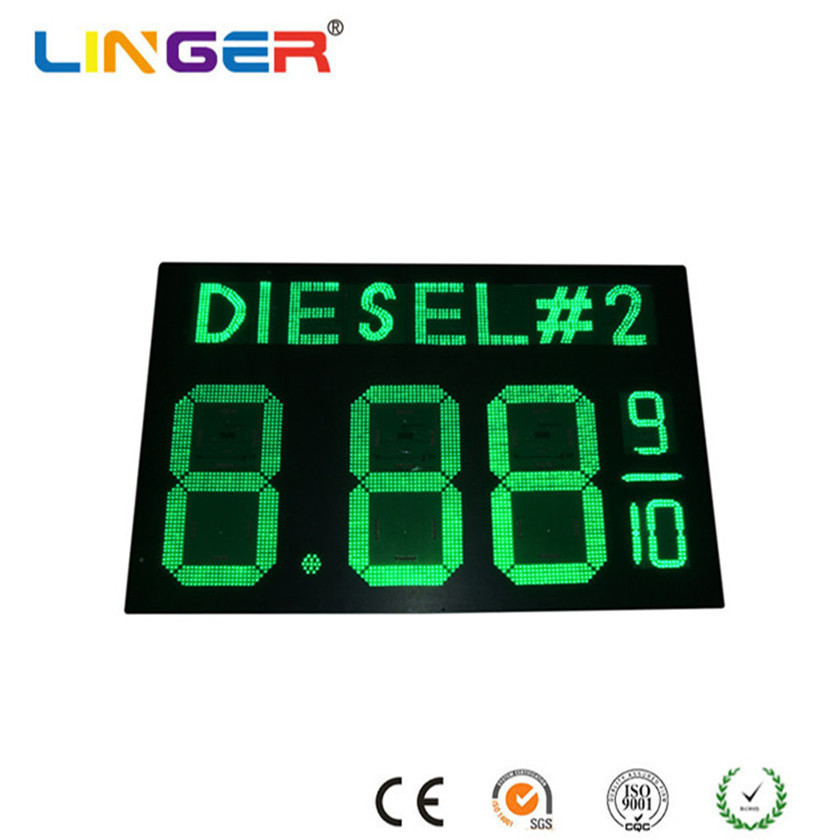 Pure Green LED Gas Price Sign 8 Inch Gas Station LED Price Sign With Editable