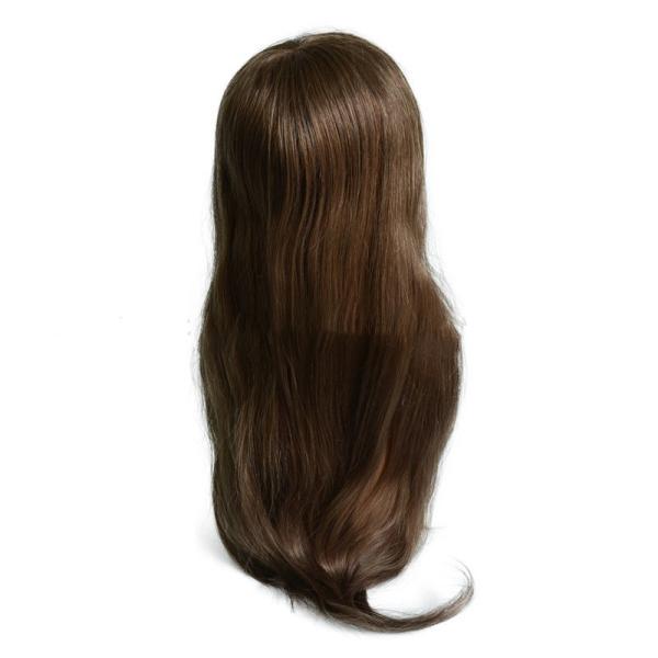 20 Inch Light Brown Highlights Human Remy Hair Toppers Brazilian Hair Toupee Lace PU Base