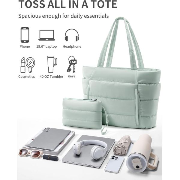 Quilted Large Capacity Tote Bag Multifunctional Travel Bag Portable Storage Bag