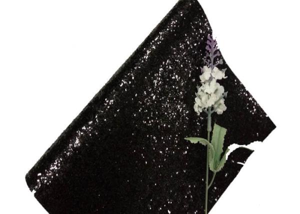 PU Textile Chunky Glitter Fabric Wall Coverings Black Wallpaper 25cm*138cm