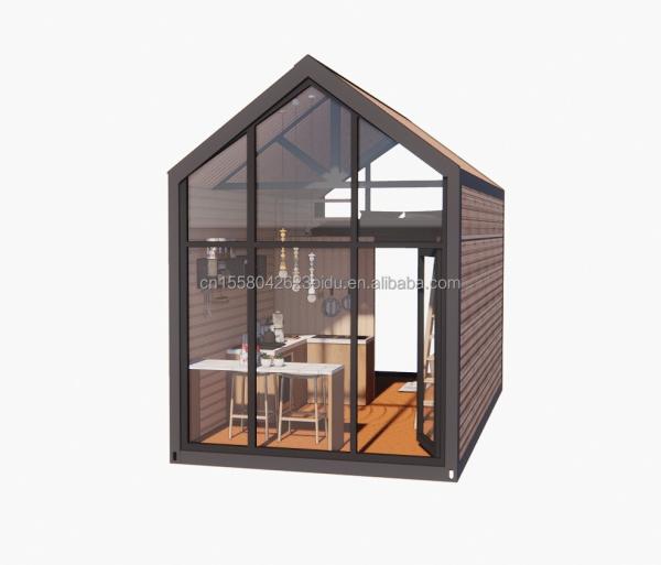 Maison mobile en bois amovible avec 50/75/100 mm de panneaux ondulatoires et une chambre à coucher en style loft de design moderne inclus