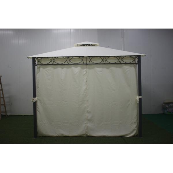 Large Outdoor Wrought Iron Backyard Furniture with PA Coated Cover 3*3*2.8m Pavilion