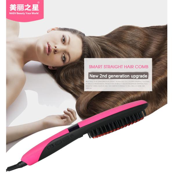 Ceramic Electric Home Hair Straightener Comb Brush With PTC Heating Plate