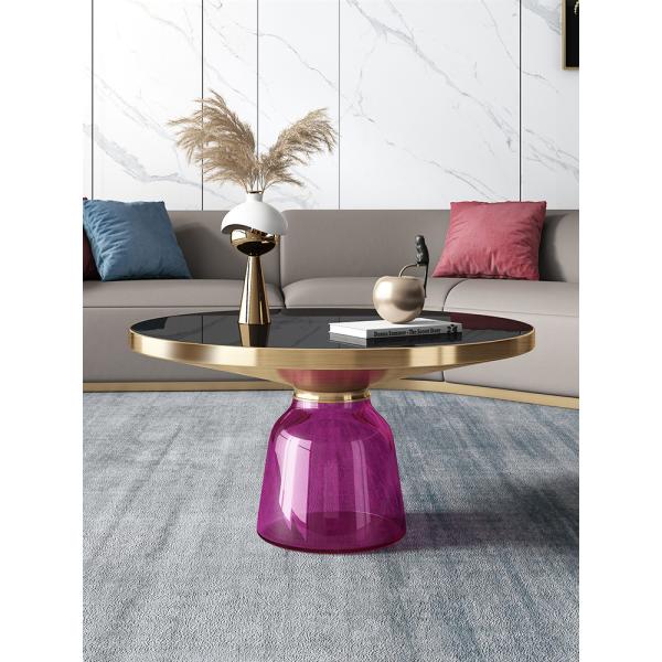 Toughened Bell Blown Glass Coffee Table 35cm High Antiwear