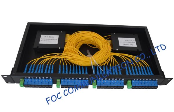 Pon / Lan Rack Mount Fiber Plc Splitter 1x2 , 1x4 , 1x8 , 1x16 , 1x32 , 1x64