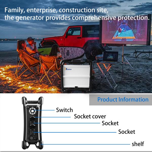 Générateur portable de batterie au lithium-ion de 3600 W certifié CE RHOS BSI pour la maison et le camping