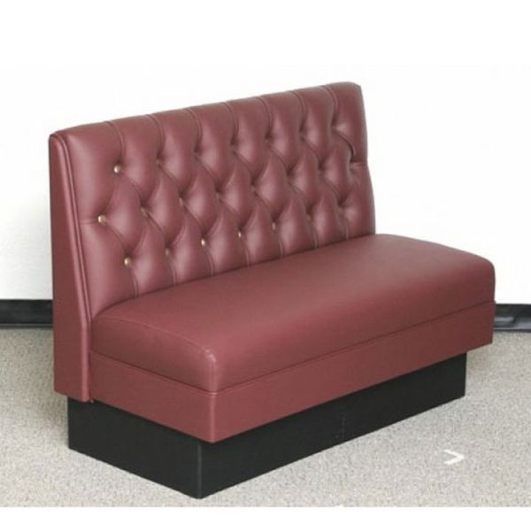 American Vinyl Restaurant Booth With Diamond Pattern Tufted Light Luxury Table and Seating
