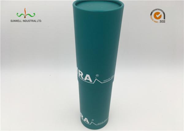 Custom Made Cardboard Paper Craft Tube Packaging With Silver Hot Stamp