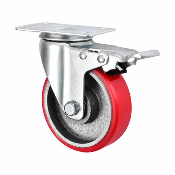 4 Inch Medium Flat Casters Hot Sale Swivel And Brake Top Plate Casters Made of Durable Steel Various Industrial