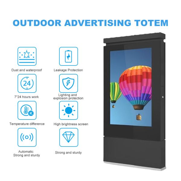 65 inch waterproof and lightning protection touch screen outdoor advertising machine