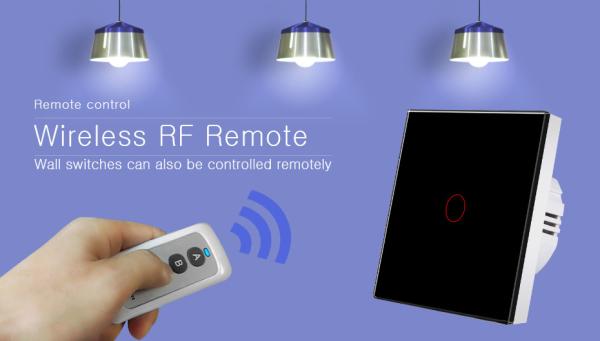 EU Standard 86 Type Tempered Glass Panel Main Switch  433.92MHZ Wireless Remote Switch for Smart Home Devices