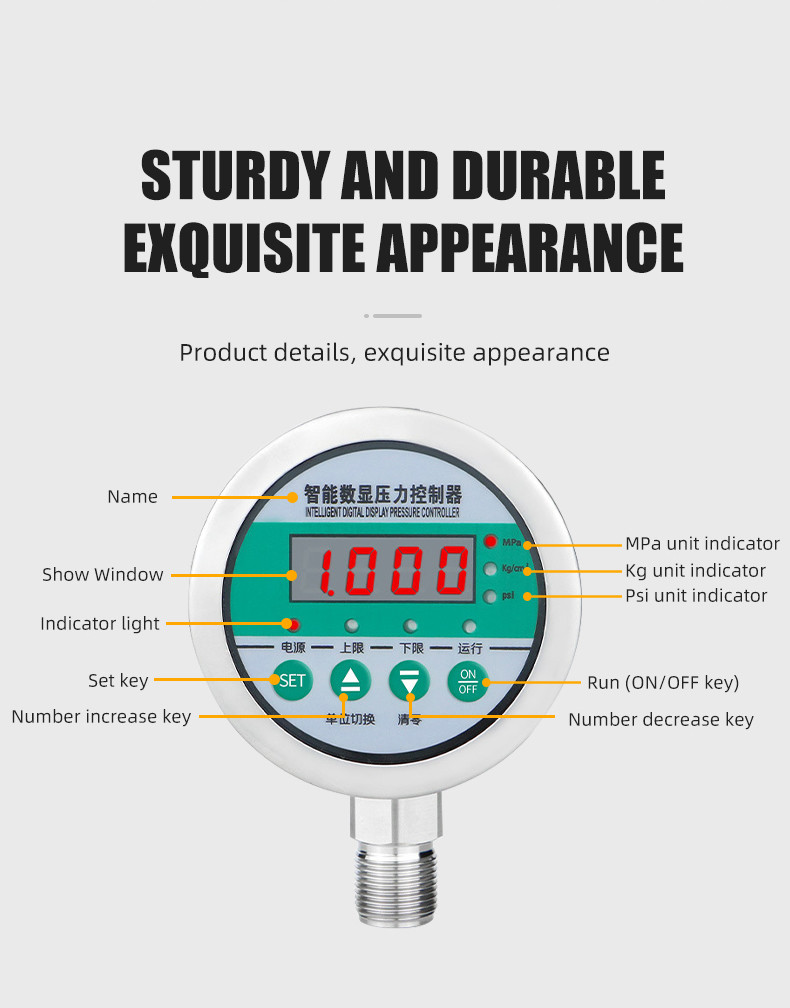 Highly 80mm Intelligent Digital Pressure Controller for Positive and Negative Pressure