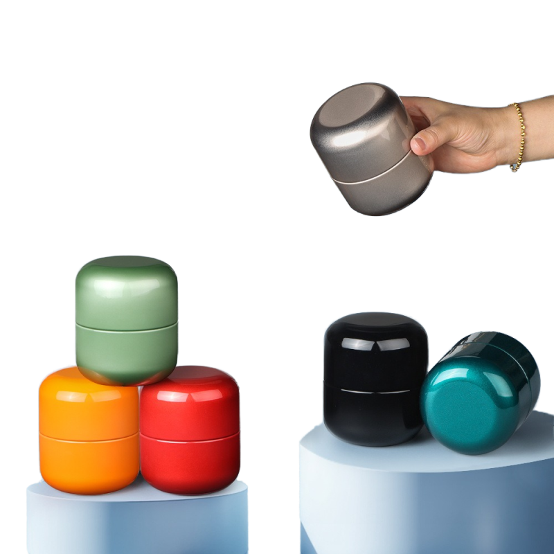 Industrial Use Tea Tin Cans Tinplate Tea Pot Screw Cap Bullet Shape