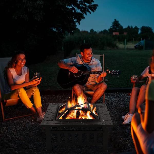 32inch Premium Outdoor Barbecue Fire Pit Large Bonfire Wood Burning