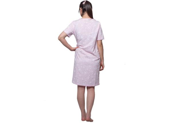 Natural 100 Cotton Short Sleeve Nightgown , V Neck Night Dress For Women