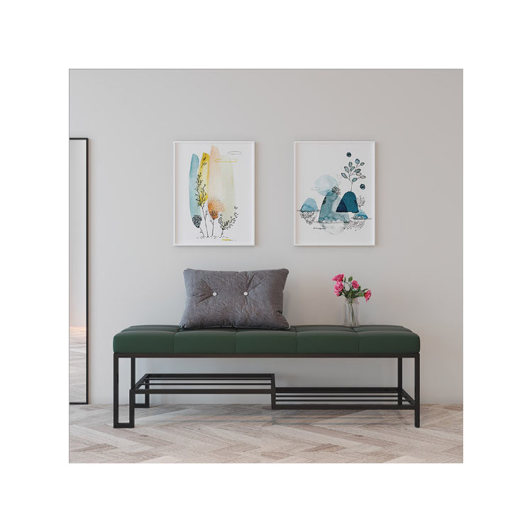 Versatile Long Bench Cushion Shoes Storage Rack for Entrance and Outdoor Environment
