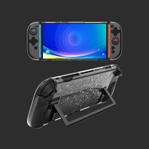 Luxury Diamond Pattern Design Split TPU Joy-Con Transparent PC Middle Frame Protective Case Kit for Nintendo Switch 2
