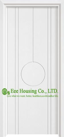 40mm Thickness White Color Timber Veneer Wood Door With Lever Handle, House Wood Door