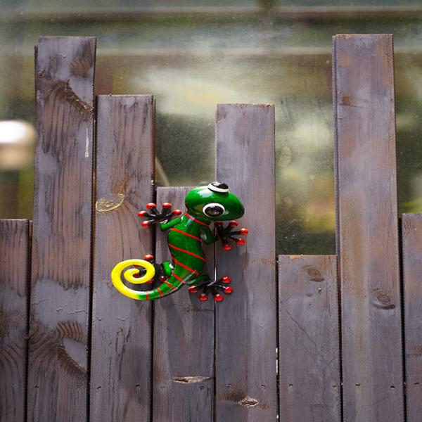 Arte exterior colorida de Art Handicraft Metal Gecko Wall da parede do lagarto do metal