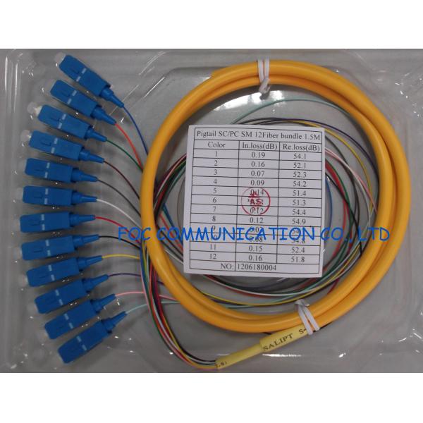 LSZH SC Fiber Optic Pigtail Multi Core Distribution Fan Out Singlemode