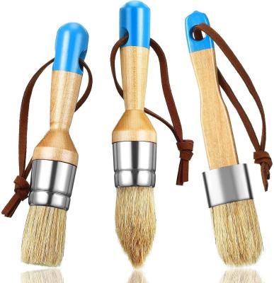 grupo de escova redondo 3pcs da pintura do giz de 2in para a decoração de madeira da casa da mobília