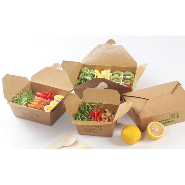 Customizable Disposable Packaging Kraft Whiteboard Takeaway Food Grade Paper Box