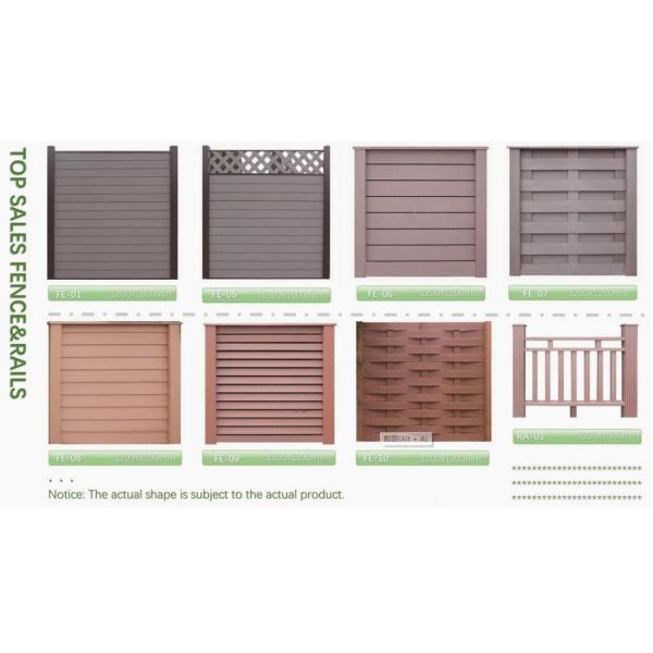                    Matte Finish WPC Fencing Panel Easy Clean for Office Courtyard              