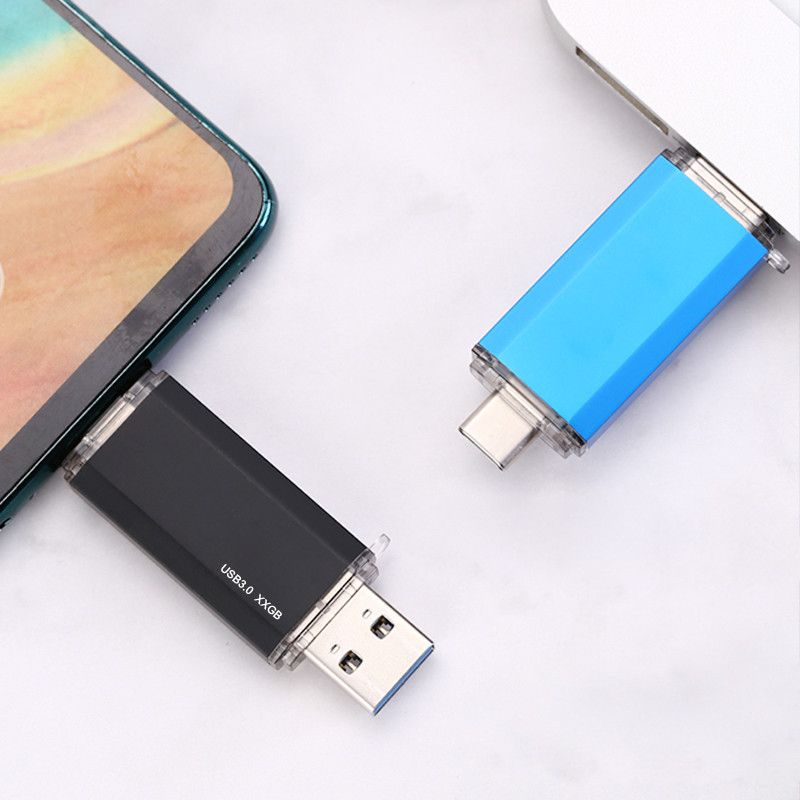 2,0 3,0 логотип печати андроида 256GB 512GB 30MB/S Otg ручки Usb металла