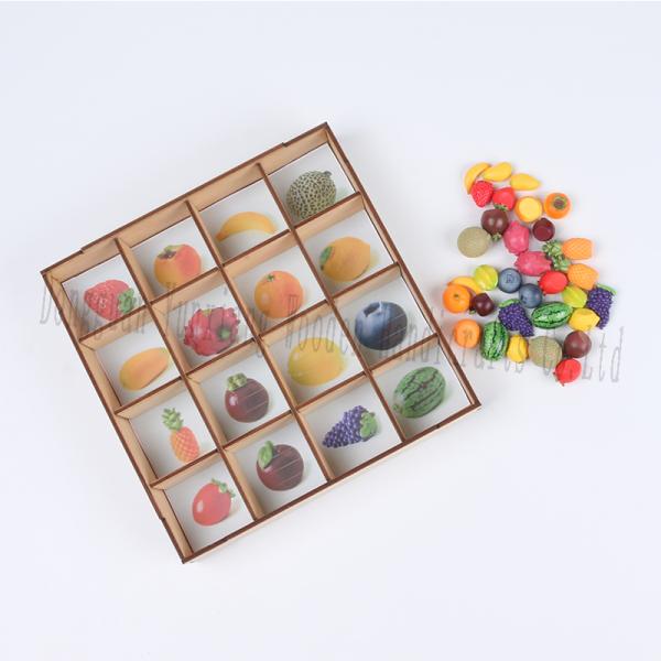 Educational Sorting Set Wooden Montessori Toys Other Educational Toys for Toddlers Miniature Fruits Play Food Sensory Toy Set