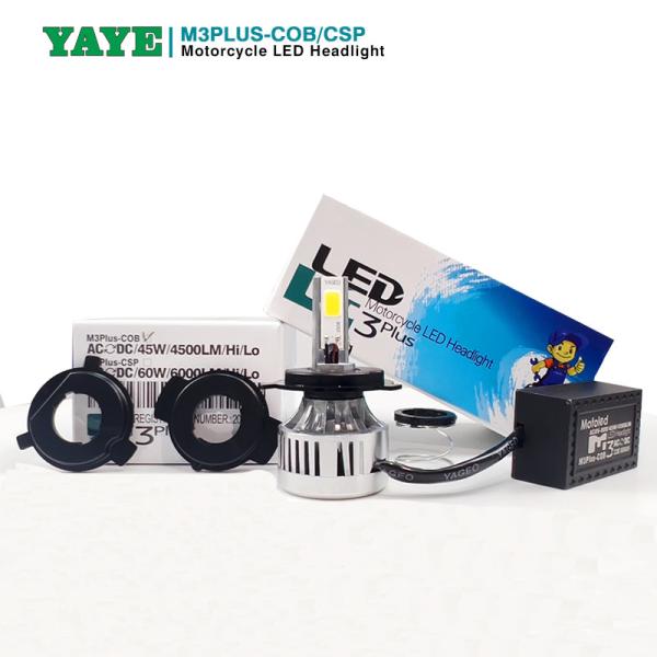 Lâmpadas de motocicleta H4 de alta potência para DC/AC 8-80V Voltagem e COB Fonte de luz