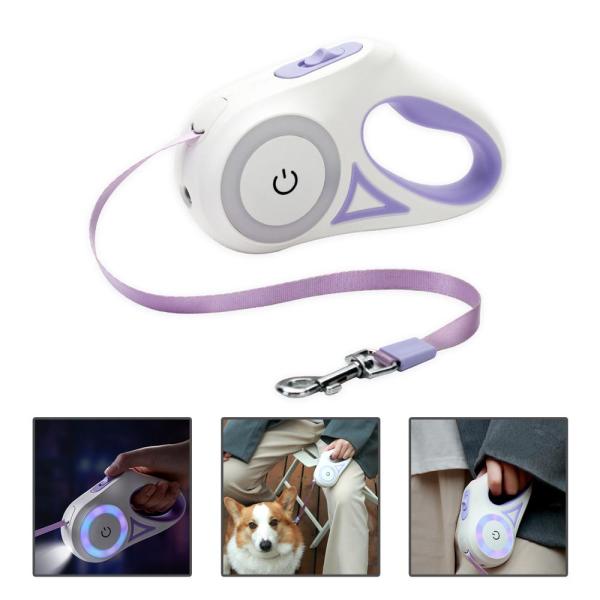 Custom Logo Automatic Pet Dog Leash Lead with Bright LED Lights and Durable Material