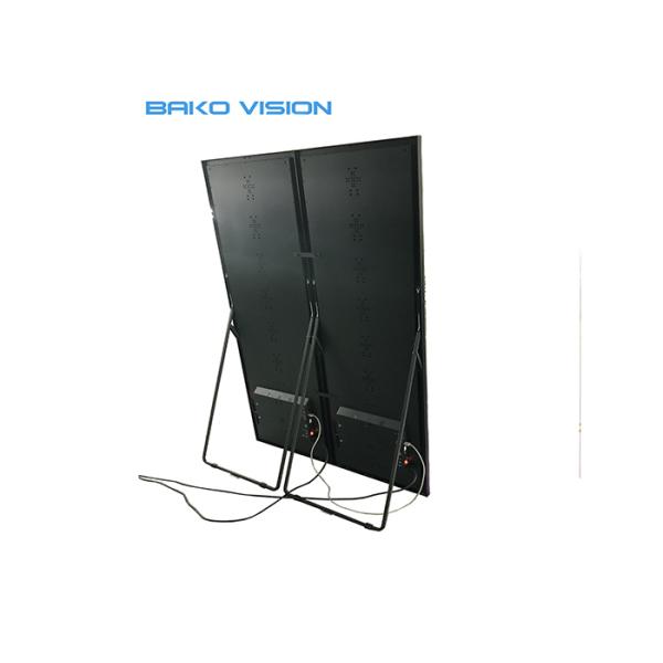 Seamless Multi Screen Indoor LED Poster Display Rental P2.5mm Free Standing Wheel Kiosk