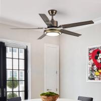 wholesale 220V Home Ceiling Fans 52 Inch Five Metal Blade Ceiling Fan With Light