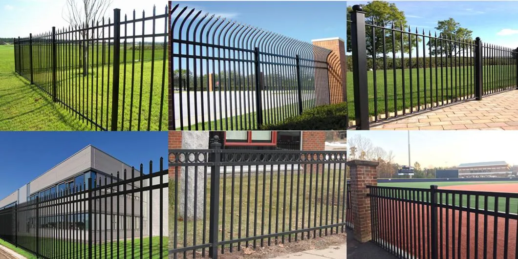 Galvanized Steel Wrought Iron Fence Panels Yellow Tubular Metal Protective Eco-Friendly 3D Modeling
