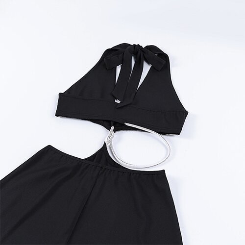 Полиэстера весны юбки OEM платье сумки полости талии задней части красоты v maufactory сексуального нового безрукавное глубокое