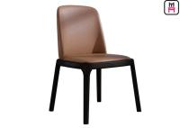 Sillas de cuero negras de madera sin brazo de la cocina, sillas de madera ligeras elegantes del comedor