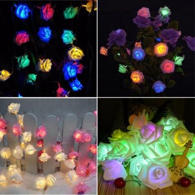los 2m 20 luces con pilas llevadas de la flor de Rose Flower Fairy Lights Festival
